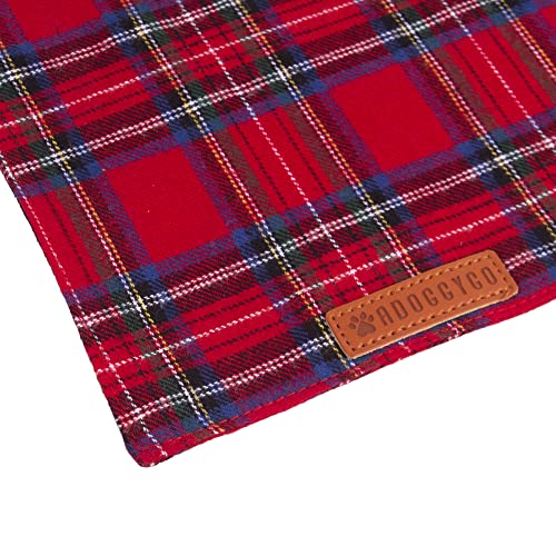 Christmas Plaid Dog Bandana, Premium Cotton Fabric