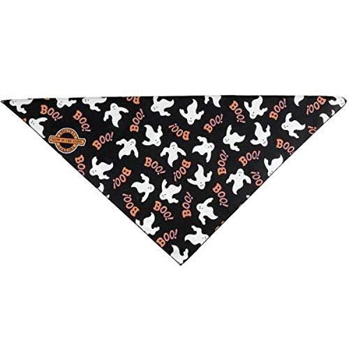 Top Performance Cotton/Polyester Seasonal Dog Bandanna, Halloween Glow Ghost, 22-Inch from PetEdge Dealer Services