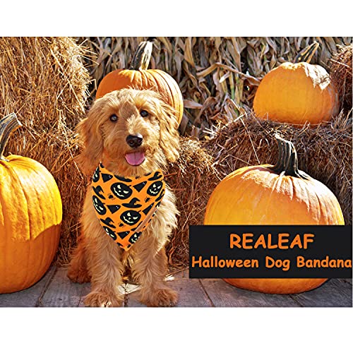 Halloween Dog Bandanas Set, Festive Reversible Scarf