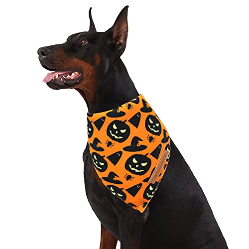 Halloween Dog Bandanas Set, Festive Reversible Scarf
