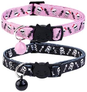 Skull Cat Collar Breakaway with Bell - 2 Pack