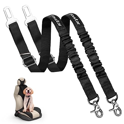 Vastar Dog Seat Belt Harness, 2 Packs Pet Dog Seat Belt Leash Adjustable Dog Cat Safety Leads Harness, Vehicle Car Seatbelt Harness for Pets with Elastic Nylon Bungee Buffer for Shock Attenuation by Vastar