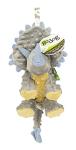 goDog Gray Dino Frills Squeaky Dog Toy