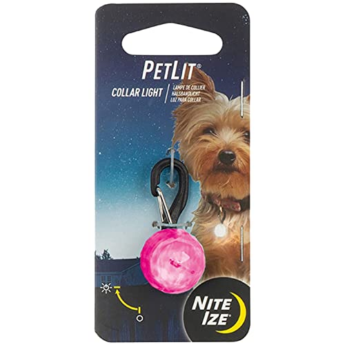 Nite Ize PetLit LED Collar Light, Dog Or Cat Collar Light, Replaceable Batteries, White LED Pink Jewel Design from Nite Ize