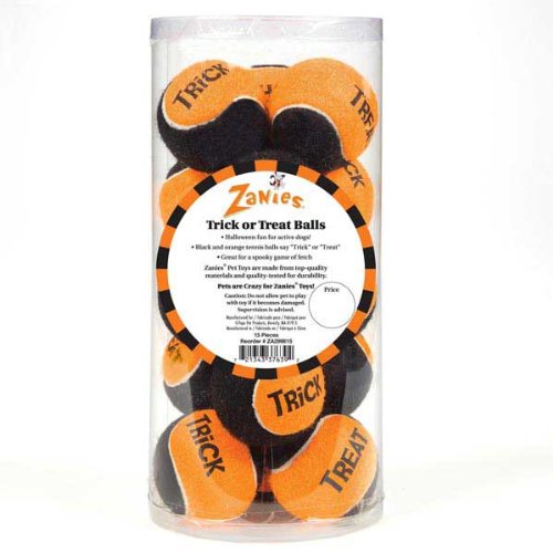 Zanies 15-Piece Trick or Treat Tennis Ball Canister Dog Toy by Pet Any Way LLC