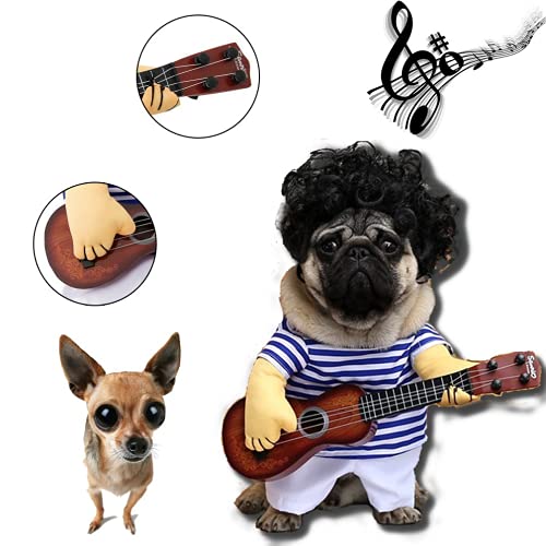 NACOCO Pet Guitar Costume Dog Costumes Cat Halloween Christmas Cosplay Party Funny Outfit Clothes (M) by NACOCO