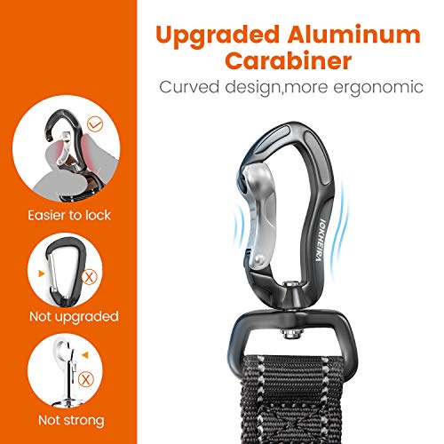 IOKHEIRA Dog Seatbelt, Updated Dog Seat Belt, Adjustable Dog Seatbelt Harness, Reflective Bungee Dog Car Seatbelt with Hook& Buckle, Dog Car Seat Belt with Aviation Aluminum Alloy Rotatable Carabiner by IOKHEIRA