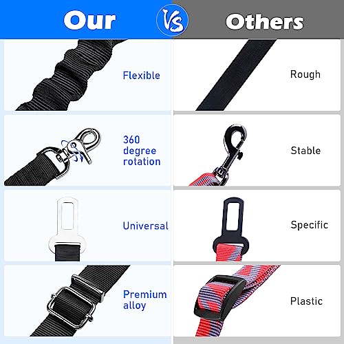 Vastar Dog Seat Belt Harness, 2 Packs Pet Dog Seat Belt Leash Adjustable Dog Cat Safety Leads Harness, Vehicle Car Seatbelt Harness for Pets with Elastic Nylon Bungee Buffer for Shock Attenuation by Vastar