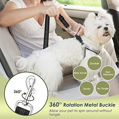 SlowTon Dog Car Harness Plus Connector Strap, Multifunction Adjustable Vest Harness Double Breathable Mesh Fabric with Car Vehicle Safety Seat Belt .(Red, Medium) from Slowton