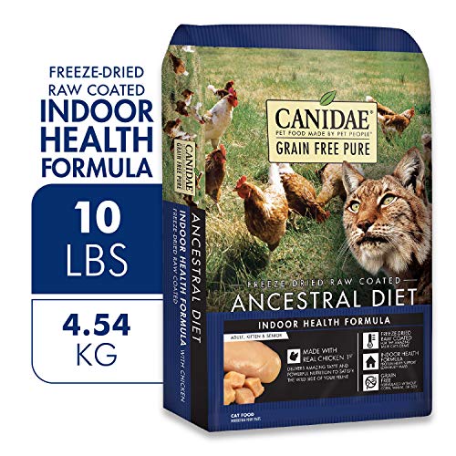 CANIDAE Grain Free Pure Ancestral Diet, High Protein Freeze-Dried Raw Coated Dry Cat Food, 10 Pound from Canidae