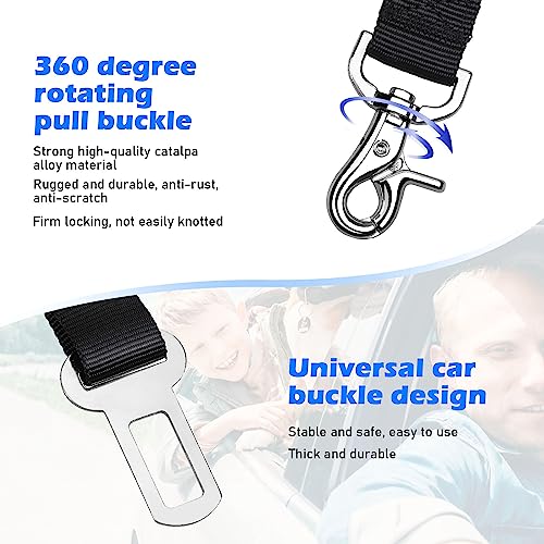 Vastar Dog Seat Belt Harness, 2 Packs Pet Dog Seat Belt Leash Adjustable Dog Cat Safety Leads Harness, Vehicle Car Seatbelt Harness for Pets with Elastic Nylon Bungee Buffer for Shock Attenuation by Vastar