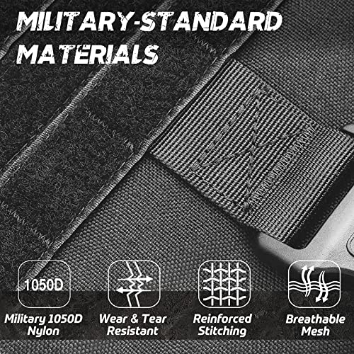 rabbitgoo Tactical Dog Harness for Large Dogs, Military Dog Harness with Handle, No-Pull Service Dog Vest with Molle & Loop Panels, Adjustable Dog Vest Harness for Training Hunting Walking, Black, L from GLOBEGOU CO.,LTD