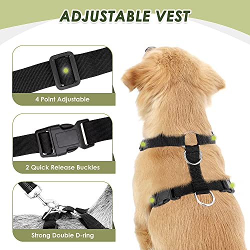 SlowTon Dog Car Harness Plus Connector Strap, Multifunction Adjustable Vest Harness Double Breathable Mesh Fabric with Car Vehicle Safety Seat Belt .(Red, Medium) from Slowton