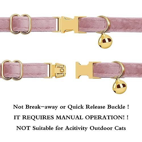 AnNengJing Personalized Cat Collar with Name Plate ,Adjustable Tough Nylon Cat ID Collars with Bell ,Customize Engraved Pet Name and Phone Number (Velvet Style B) by AnNengJing