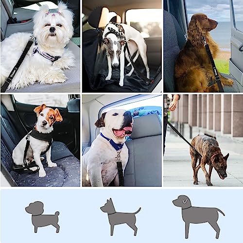 Vastar Dog Seat Belt Harness, 2 Packs Pet Dog Seat Belt Leash Adjustable Dog Cat Safety Leads Harness, Vehicle Car Seatbelt Harness for Pets with Elastic Nylon Bungee Buffer for Shock Attenuation by Vastar
