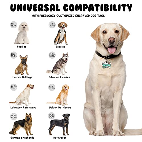 Personalized Engraving Dog Cat Accessories ID Tag Cute Pet Name Tag Silicone Double Sided Silencer ID Tag for Dogs Cats Pets (White-Bone) by Freedcozy