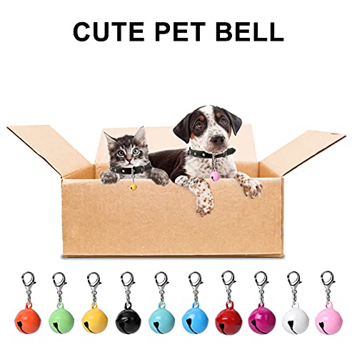 10 Pcs Cat Dog Collar Bells, Jingle Bell for Cat Collar, Dog Collar Charms, Colourful Pet Small Bells with Clasps, Pet Collar Accessories, Festival Party DIY Crafts Decoration from Molain