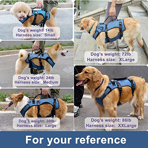 Coodeo Dog Lift Harness, Support & Recovery Sling, Pet Rehabilitation Lifts Vest Adjustable Breathable Straps for Old, Disabled, Joint Injuries, Arthritis, Paralysis Dogs Walk (XLarge) from Hanfu