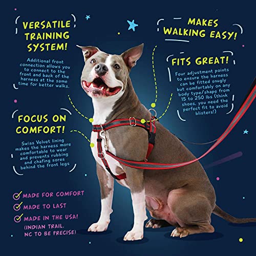 2 Hounds Design Freedom No Pull Dog Harness | Adjustable Gentle Comfortable Control for Easy Dog Walking | for Small Medium and Large Dogs | Made in USA | Leash Not Included | 1" LG Teal from 2 Hounds Design