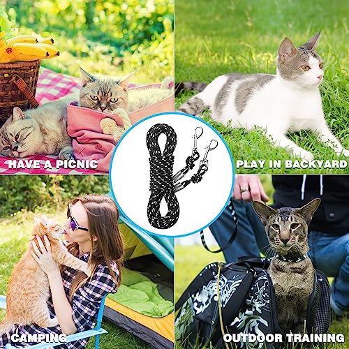 SCIROKKO Reflective Cat Leash - 30 Feet Yard Long Leash, Escape Proof Durable Walking Leads, Safe Extender Pet Tie Out Leash Outdoor Training Playing Camping for Kittens/Puppies/Rabbits/Small Animals by SCIROKKO