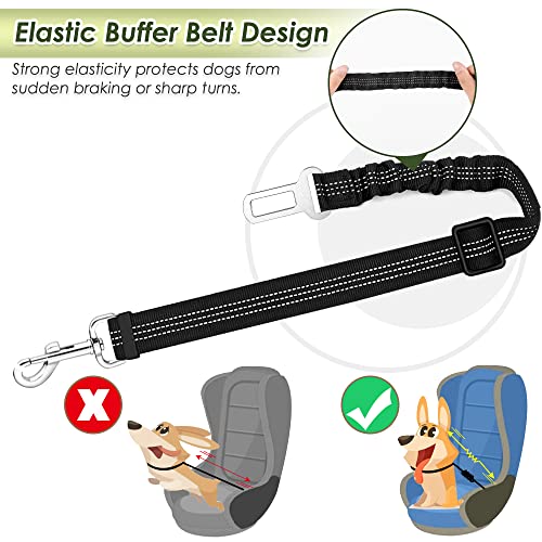 SlowTon Dog Car Harness Plus Connector Strap, Multifunction Adjustable Vest Harness Double Breathable Mesh Fabric with Car Vehicle Safety Seat Belt .(Red, Medium) from Slowton