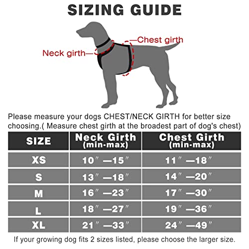 WINSEE Dog Harness No Pull, Pet Harnesses with Dog Collar, Adjustable Reflective Oxford Outdoor Vest, Front/Back Leash Clips for Small, Medium, Large, Extra Large Dogs, Easy Control Handle for Walking from WINSEE