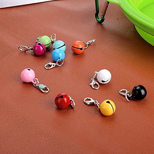 10 Pcs Cat Dog Collar Bells, Jingle Bell for Cat Collar, Dog Collar Charms, Colourful Pet Small Bells with Clasps, Pet Collar Accessories, Festival Party DIY Crafts Decoration from Molain