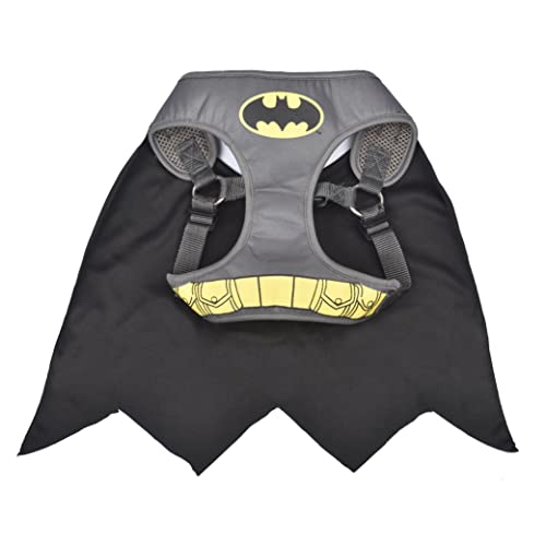 DC Comics for Pets Batman Harness for Dogs in Size Small | Gray Superhero Dog Harness Dog Costume | Harness for Small Dog Breeds, Fun and Cute Dog Halloween Costume from Fetch for Pets