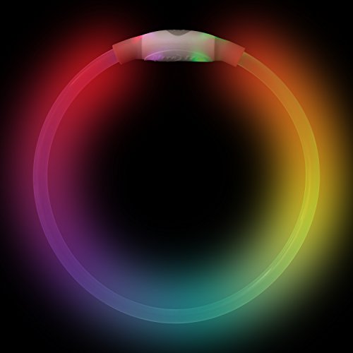 Nite Howl Rechargeable LED Safety Necklace with Disc-O Select Choose-Your-Color LED, Reusable Visibility Necklace for Pets by Nite Ize