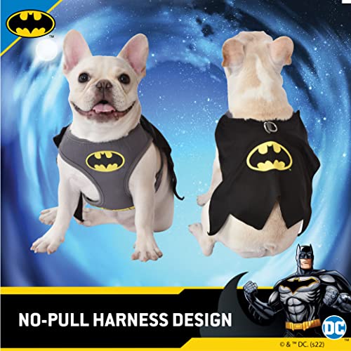 DC Comics for Pets Batman Harness for Dogs in Size Small | Gray Superhero Dog Harness Dog Costume | Harness for Small Dog Breeds, Fun and Cute Dog Halloween Costume from Fetch for Pets