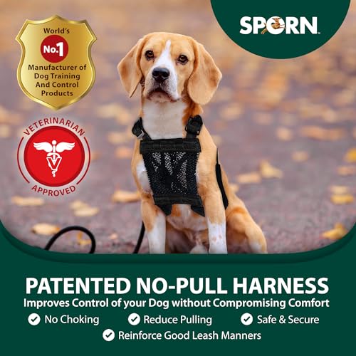 SPORN No Pull Dog Harness, Black, Medium from YUP!