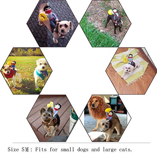 NACOCO Cowboy Rider Dog Costume for Dogs Clothes Knight Style with Doll and Hat for Halloween Day Pet Costume (M) from NACOCO