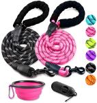 COOYOO Reflective Dog Leash Set with Bowl
