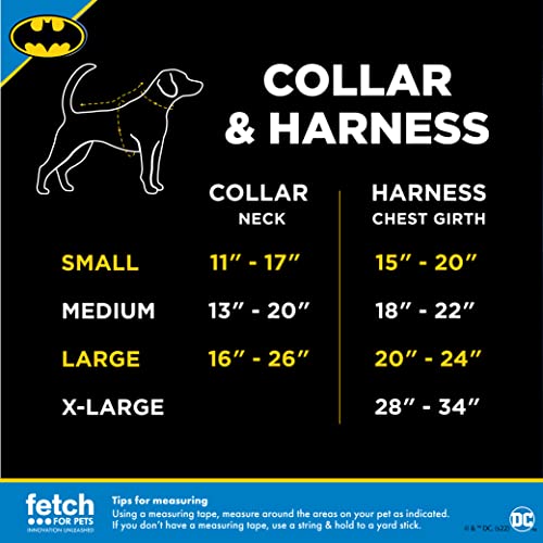 DC Comics for Pets Batman Harness for Dogs in Size Small | Gray Superhero Dog Harness Dog Costume | Harness for Small Dog Breeds, Fun and Cute Dog Halloween Costume from Fetch for Pets