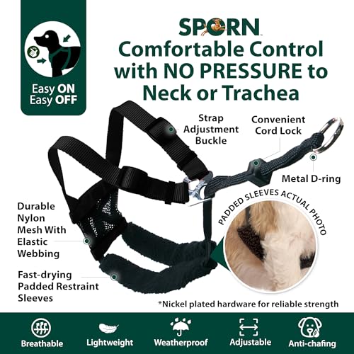 SPORN No Pull Dog Harness, Black, Medium from YUP!
