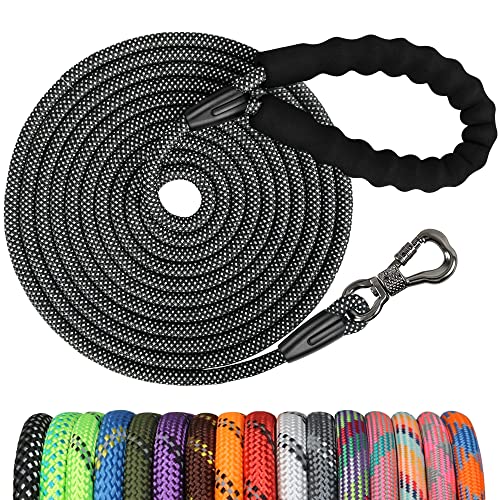 NTR Long Dog Leash, 50FT Check Cord with Swivel Lockable Hook and Comfortable Padded Handle for Dog Leash for Small Medium and Large Dogs Walking Training Hiking Camping Playing by Jiangsu NTR Ropes&Belts Co., Ltd