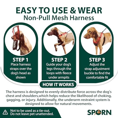 SPORN No Pull Dog Harness, Black, Medium from YUP!