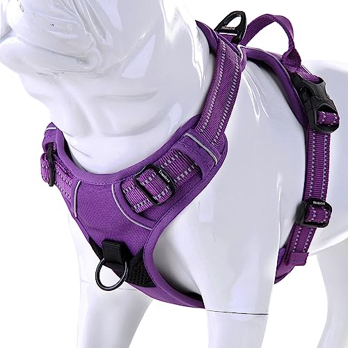 JUXZH Truelove Soft Front Dog Harness .Best Reflective No Pull Harness with Handle and 2 Leash Attachments from juxzh