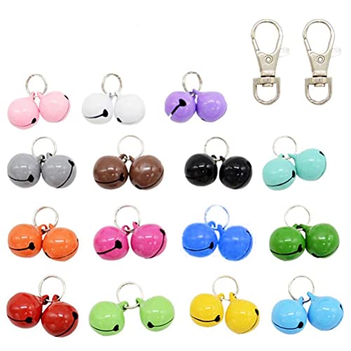 30 Pack Pet Cat Dog Collar Bells for Potty Training, Colourful Cat Charm Bells for Collars Necklace Pendant Candy Colors by Barleygoo
