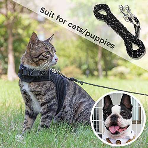 CHERPET Reflective Cat Leash - 26-feet Escape Proof Walking Leads Yard Long Leash Durable Safe Personalized Extender Leash Traning Play Outdoor for Puppies/Kittens/Rabbits/Small Animals from CHERPET