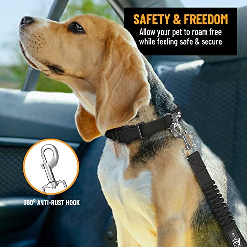 Active Pets Dog Seatbelt, Adjustable Safety Dog Seat Car Harness, Dog Seat Belt for Pets - Durable Dog Seatbelts for Cars - Dog Car Seat Belt for Dogs, Dog seat Belts for Large Dogs, Medium, & Small from Active Pets