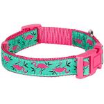 Pink Flamingo Adjustable Dog Collar for Small Dogs