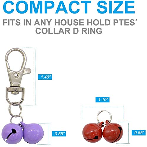 30 Pack Pet Cat Dog Collar Bells for Potty Training, Colourful Cat Charm Bells for Collars Necklace Pendant Candy Colors by Barleygoo