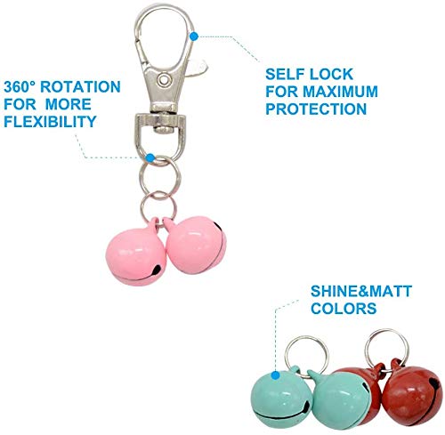 30 Pack Pet Cat Dog Collar Bells for Potty Training, Colourful Cat Charm Bells for Collars Necklace Pendant Candy Colors by Barleygoo