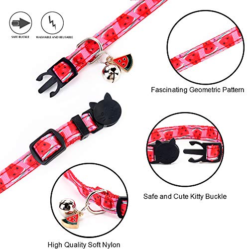 SuperBuddy Breakaway Cat Collar with Bell, 4 Pack Safety Adjustable Cat Collars Set from SuperBuddy