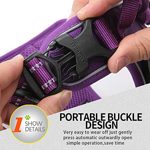 JUXZH Truelove Soft Front Dog Harness .Best Reflective No Pull Harness with Handle and 2 Leash Attachments from juxzh