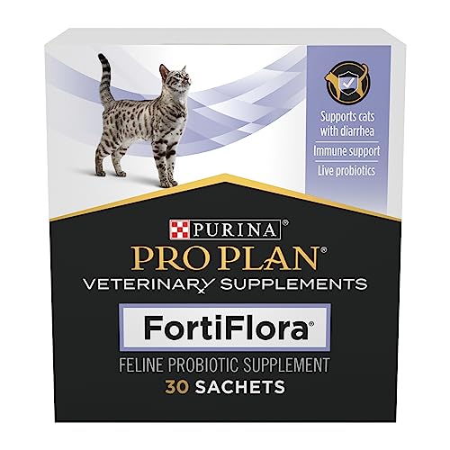 Purina FortiFlora Cat Probiotic Powder Supplement, Pro Plan Veterinary Supplements Probiotic Cat Supplement â 30 ct. box by Purina Fortiflora