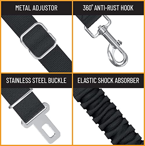 Active Pets Dog Seatbelt, Adjustable Safety Dog Seat Car Harness, Dog Seat Belt for Pets - Durable Dog Seatbelts for Cars - Dog Car Seat Belt for Dogs, Dog seat Belts for Large Dogs, Medium, & Small from Active Pets