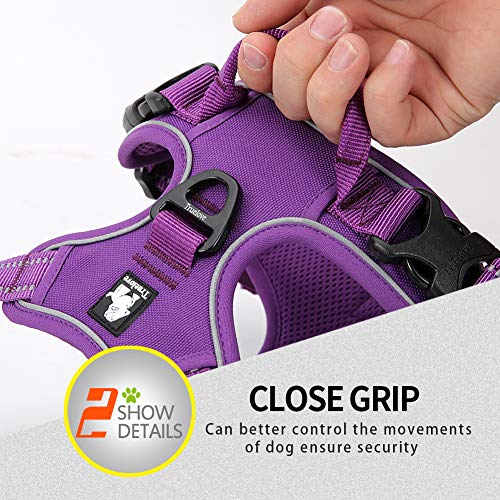 JUXZH Truelove Soft Front Dog Harness .Best Reflective No Pull Harness with Handle and 2 Leash Attachments from juxzh