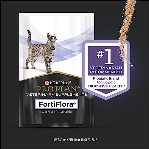 Purina FortiFlora Cat Probiotic Powder Supplement, Pro Plan Veterinary Supplements Probiotic Cat Supplement â 30 ct. box by Purina Fortiflora